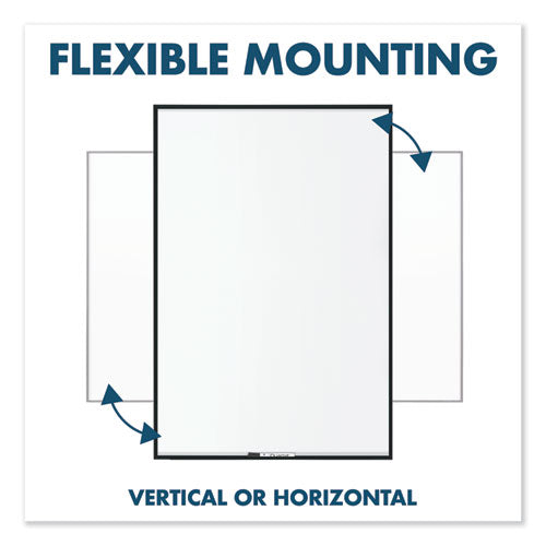 Fusion Nano-clean Magnetic Whiteboard, 48 X 36, White Surface, Black Aluminum Frame