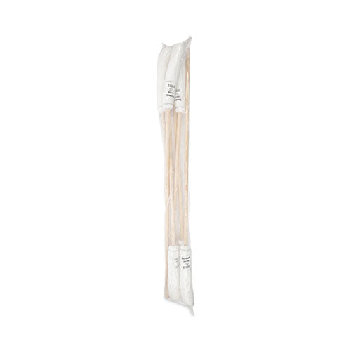 Handle/deck Mops, #16 White Rayon Head, 48" Natural Wood Handle