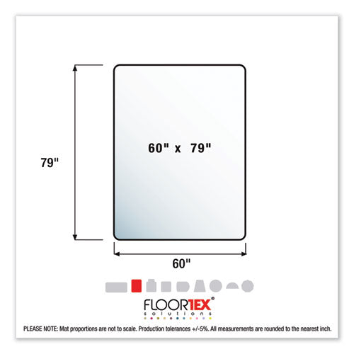 Cleartex Ultimat Xxl Polycarb Square Office Mat For Carpets, 59 X 79, Clear