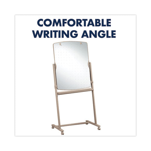 Total Erase Reversible Mobile Presentation Easel, Small, 31 X 41, White Surface, Neutral/beige Steel Frame