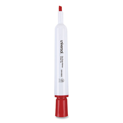 Dry Erase Marker, Broad Chisel Tip, Red, Dozen