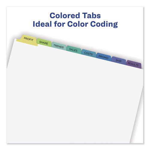 Print And Apply Index Maker Clear Label Dividers, 8-tab, Color Tabs, 11 X 8.5, White, Contemporary Color Tabs, 5 Sets