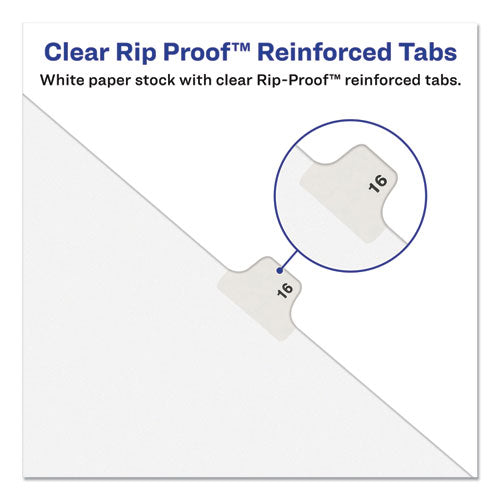 Preprinted Legal Exhibit Side Tab Index Dividers, Avery Style, 10-tab, 9, 11 X 8.5, White, 25/pack