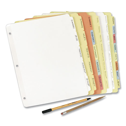 Write And Erase Plain-tab Paper Dividers, 5-tab, 11 X 8.5, Buff, 36 Sets