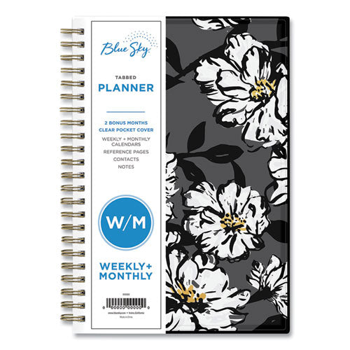 Baccara Dark Create-your-own Cover Weekly/monthly Planner, Floral, 8 X 5, Gray/black/gold Cover, 12-month (jan-dec): 2024