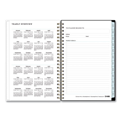 Baccara Dark Create-your-own Cover Weekly/monthly Planner, Floral, 8 X 5, Gray/black/gold Cover, 12-month (jan-dec): 2024