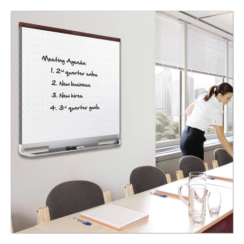 Prestige 2 Total Erase Whiteboard, 72 X 48, White Surface, Mahogany Fiberboard/plastic Frame