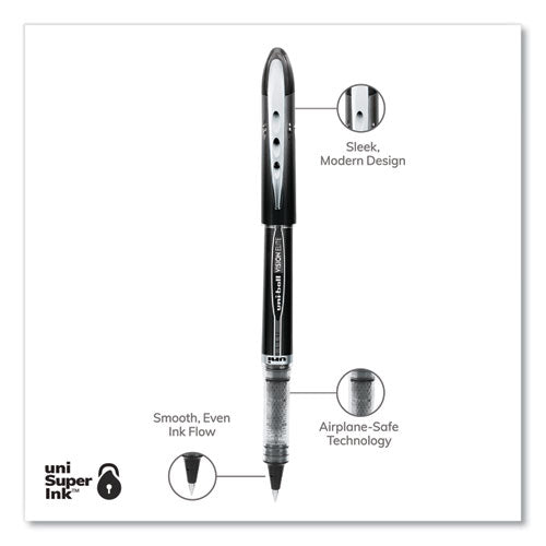 Vision Elite Hybrid Gel Pen, Stick, Extra-fine 0.5 Mm, Black Ink, Black/clear Barrel