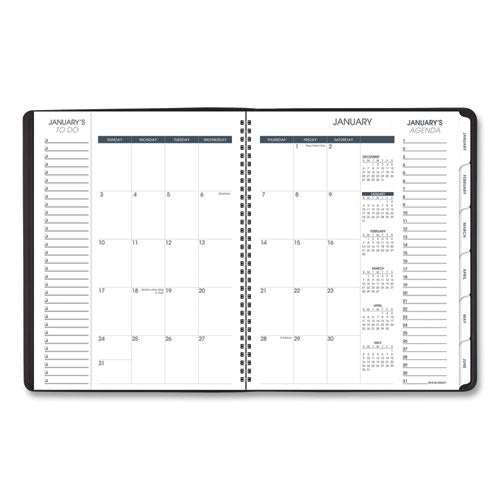 Triple View Weekly Vertical-column Format Appointment Book, 11 X 8.25, Black Cover, 12-month (jan To Dec): 2024