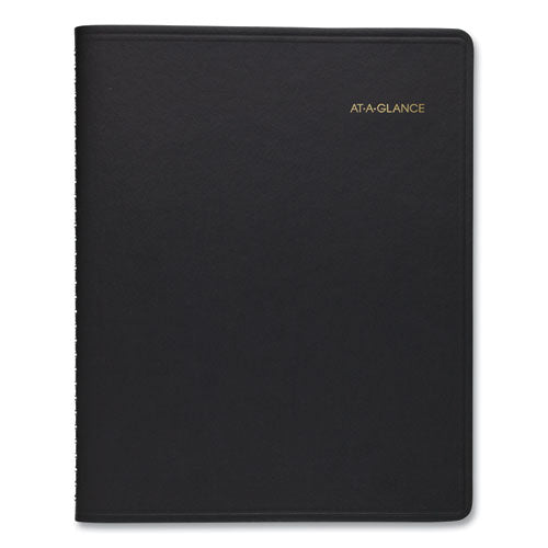 Triple View Weekly Vertical-column Format Appointment Book, 11 X 8.25, Black Cover, 12-month (jan To Dec): 2024