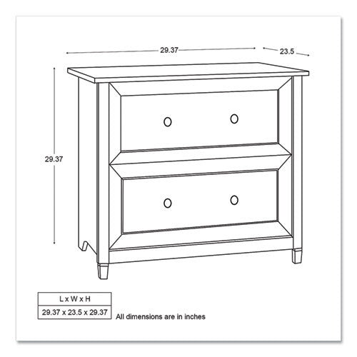 Edgewater Collection Lateral File Cabinet, 2 Legal/letter-size File Drawers, Estate Black, 33.25" X 23.5" X 29.38"