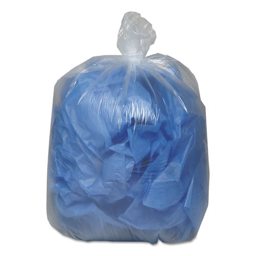 Linear Low-density Can Liners, 10 Gal, 0.6 Mil, 24" X 23", Clear, 25 Bags/roll, 20 Rolls/carton