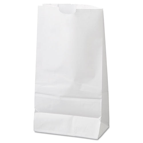 Grocery Paper Bags, 35 Lb Capacity, #6, 6" X 3.63" X 11.06", White, 500 Bags