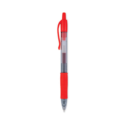 G2 Premium Gel Pen, Retractable, Fine 0.7 Mm, Red Ink, Smoke/red Barrel, Dozen