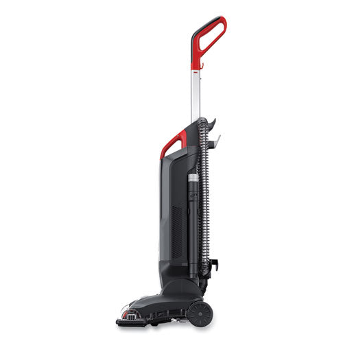 Task Vac Hard Bag Lightweight Upright Vacuum, 14" Cleaning Path, Black