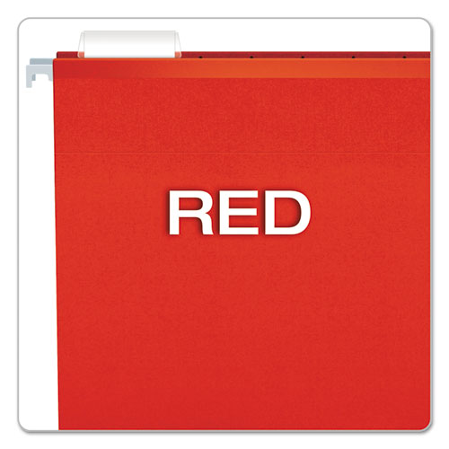 Extra Capacity Reinforced Hanging File Folders With Box Bottom, 2" Capacity, Legal Size, 1/5-cut Tabs, Red, 25/box