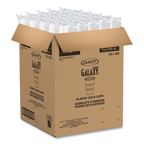 High-impact Polystyrene Cold Cups, 9 Oz, Translucent, 100 Cups/sleeve, 25 Sleeves/carton