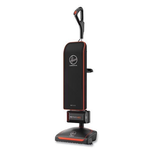 Hvrpwr 40v Cordless Upright Vacuum, 13" Cleaning Path, Black/orange