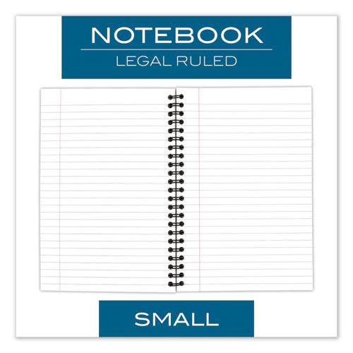 Wirebound Business Notebook, 1-subject, Wide/legal Rule, Black Linen Cover, (80) 8 X 5 Sheets