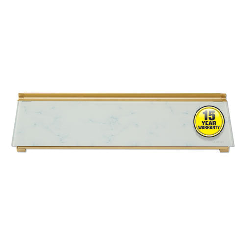 Glass Dry Erase Desktop Computer Pad, 18 X 6, Marble Surface