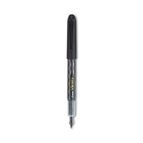 Varsity Fountain Pen, Medium 1 Mm, Black Ink, Clear/black Barrel