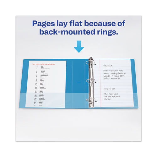 Heavy-duty View Binder With Durahinge And Locking One Touch Ezd Rings, 3 Rings, 5" Capacity, 11 X 8.5, Pacific Blue