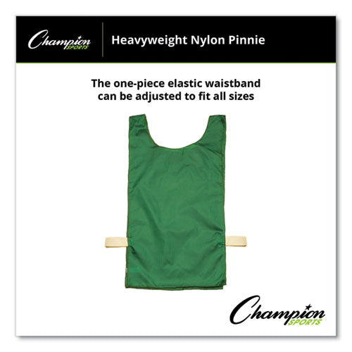 Heavyweight Pinnies, Nylon, One Size, Green, 1/dozen