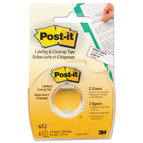 Labeling And Cover-up Tape, Non-refillable, Clear Applicator, 0.33" X 700"