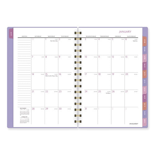 Badge Geo Weekly/monthly Planner, 8.5 X 6.38, Purple/white/gold Cover, 13-month (jan To Jan): 2024 To 2025