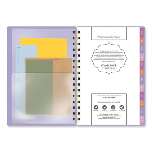 Badge Geo Weekly/monthly Planner, 8.5 X 6.38, Purple/white/gold Cover, 13-month (jan To Jan): 2024 To 2025