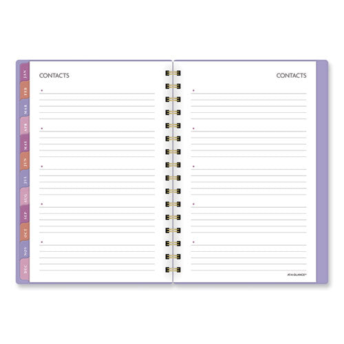 Badge Geo Weekly/monthly Planner, 8.5 X 6.38, Purple/white/gold Cover, 13-month (jan To Jan): 2024 To 2025