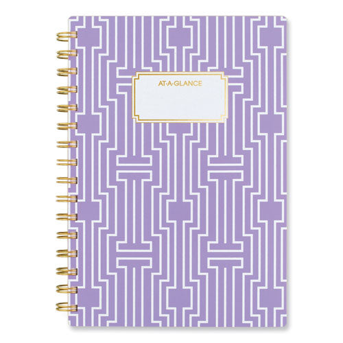 Badge Geo Weekly/monthly Planner, 8.5 X 6.38, Purple/white/gold Cover, 13-month (jan To Jan): 2024 To 2025