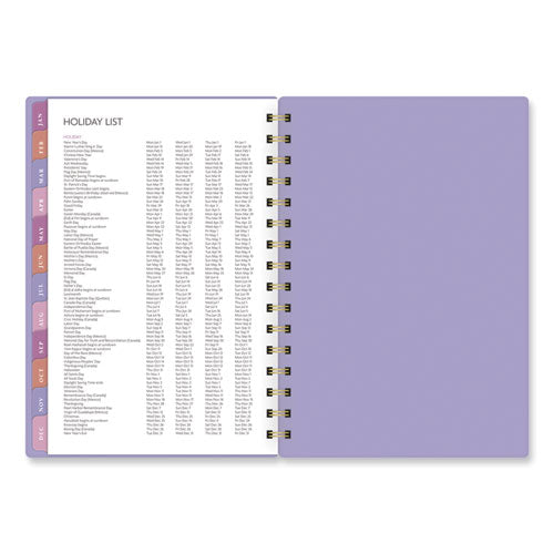 Badge Geo Weekly/monthly Planner, 8.5 X 6.38, Purple/white/gold Cover, 13-month (jan To Jan): 2024 To 2025