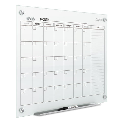 Infinity Magnetic Glass Calendar Board, One Month, 48 X 36, White Surface