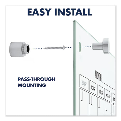 Infinity Magnetic Glass Calendar Board, One Month, 48 X 36, White Surface