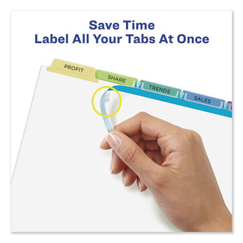 Print And Apply Index Maker Clear Label Dividers, 5-tab, Color Tabs, 11 X 8.5, White, Contemporary Color Tabs, 5 Sets