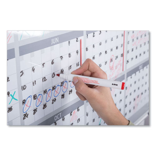 Magnetic Dry Erase Calendar Board, 12-month, 48 X 36, White Surface, Silver Aluminum Frame