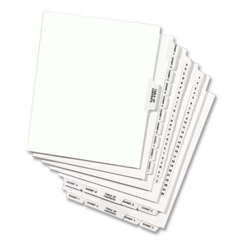 Preprinted Legal Exhibit Side Tab Index Dividers, Avery Style, 26-tab, 1 To 25, 14 X 8.5, White, 1 Set