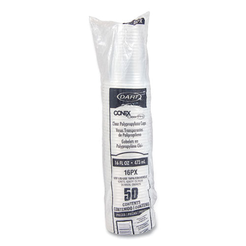 Conex Clearpro Plastic Cold Cups, Plastic, 16 Oz, Clear, 50/pack, 20 Packs/carton