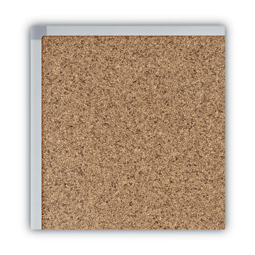 Economy Cork Board With Aluminum Frame, 24 X 18, Tan Surface, Silver Aluminum Frame