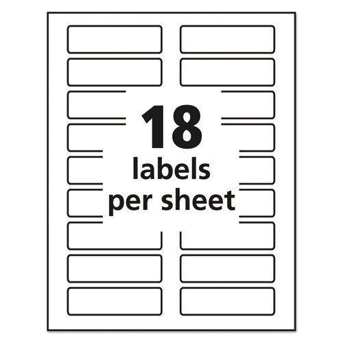 Removable File Folder Labels With Sure Feed Technology, 0.94 X 3.44, White, 18/sheet, 25 Sheets/pack