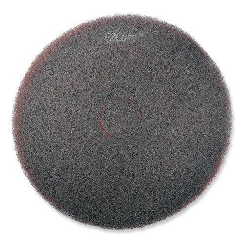 Ez Care Heavy Duty Scrub Pad, 17" Diameter, Red/gray, 5/carton