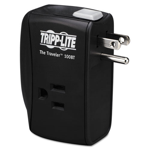 Protect It! Portable Surge Protector, 2 Ac Outlets, 1,050 J, Black