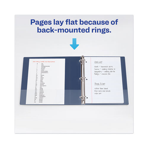 Heavy-duty View Binder With Durahinge And One Touch Ezd Rings, 3 Rings, 2" Capacity, 11 X 8.5, Navy Blue