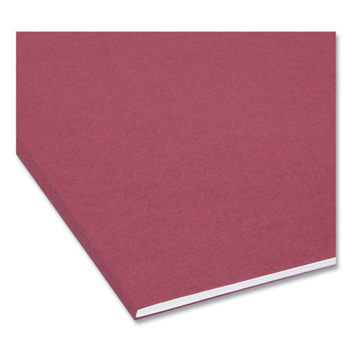 Interior File Folders, 1/3-cut Tabs: Assorted, Letter Size, 0.75" Expansion, Maroon, 100/box