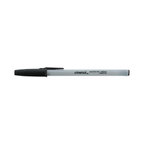 Ballpoint Pen, Stick, Medium 1 Mm, Black Ink, Gray/black Barrel, Dozen