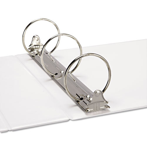 Ledger-size Round Ring Binder With Label Holder, 3 Rings, 3" Capacity, 11 X 17, White