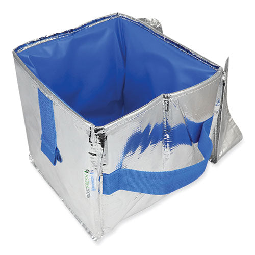 Fresh Eco Freeze Ice Cream Tote, 8.5 X 8 X 9, Silver/blue, 6/carton