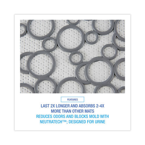 Commode Mat 2.0, Rubber, 22 X 22, Gray/white, 6/carton