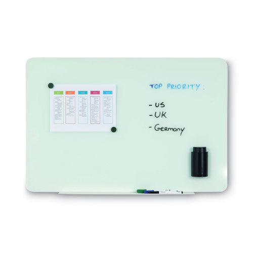 Magnetic Glass Dry Erase Board, 48 X 36, Opaque White Surface